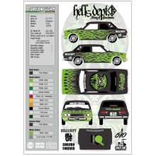 Other Images3: "HELLS DEPT X GREENLIGHT" 【"INCLUDED LIMITED DESIGN SHEET" DATSUN 510 (5910 GOKUDO)】BLACK/RR