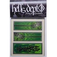 HELLS DEPT- METAL STICKER 【"DARUMA"】GREEN (for SAKURA SPRINTER)