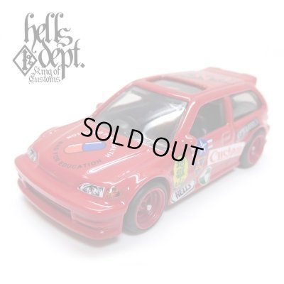 Photo1: JDC13 【"HELLS" '90 HONDA CIVIC EF (FINISHED PRODUCT)】 RED/RR (MYSTERY PACKED)