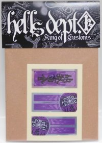 HELLS DEPT- STICKERS 【"HELLS DEPT" PURPLE STICKERS for RAIJIN EXPRESS】PURPLE(included 2pcs)