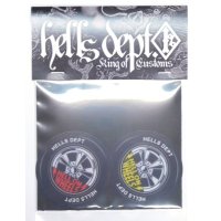 HELLS DEPT- STICKERS 【"HELLS WHEELS"】RED&YELLOW