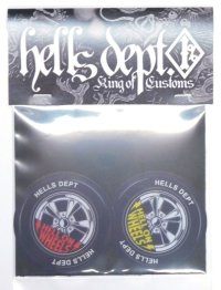 HELLS DEPT- STICKERS 【"HELLS WHEELS"】RED&YELLOW