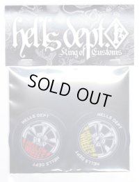 HELLS DEPT- STICKERS 【"HELLS WHEELS"】RED&YELLOW