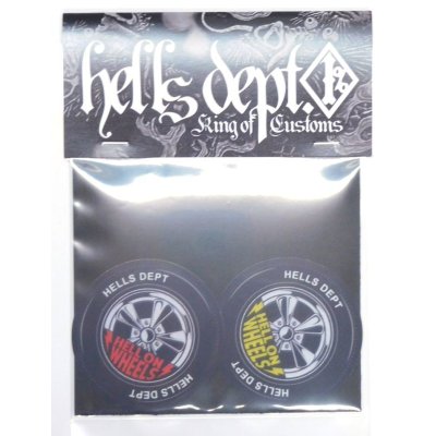 Photo1: HELLS DEPT- STICKERS 【"HELLS WHEELS"】RED&YELLOW