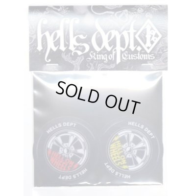 Photo1: HELLS DEPT- STICKERS 【"HELLS WHEELS"】RED&YELLOW