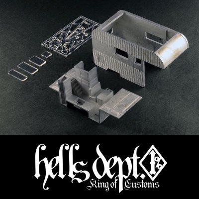 Photo1: 【"HELL CAMP CUSTOM" for VOLKSWAGEN T2 PICKUP (CUSTOM KIT)】(WHITE METAL)