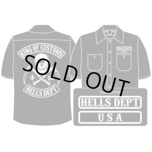 Photo: PRE-ORDER HELLS DEPT WORK SHIRTS 【USA EDITION】 BLACK/EXPECTED SHIP DATE March 25