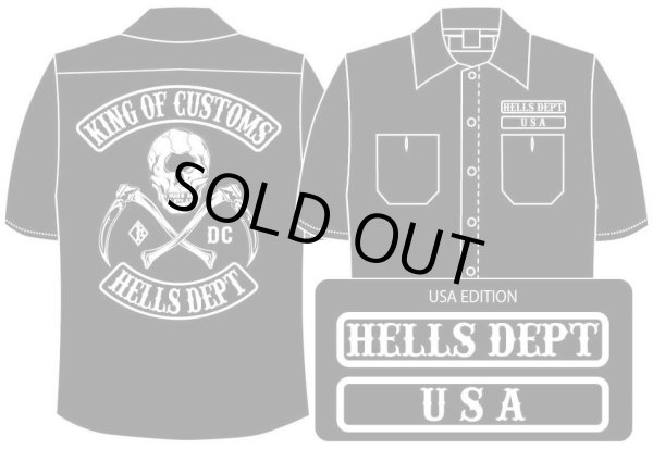 Photo1: PRE-ORDER HELLS DEPT WORK SHIRTS 【USA EDITION】 BLACK/EXPECTED SHIP DATE March 25 (1)