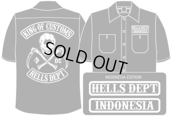 Photo1: PRE-ORDER HELLS DEPT WORK SHIRTS 【INDONESIA EDITION】 BLACK/EXPECTED SHIP DATE March 25 (1)