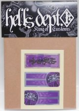 Photo: HELLS DEPT- STICKERS 【"HELLS DEPT" PURPLE STICKERS for RAIJIN EXPRESS】PURPLE(included 2pcs)