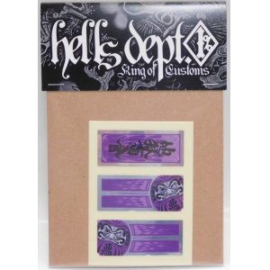 Photo: HELLS DEPT- STICKERS 【"HELLS DEPT" PURPLE STICKERS for RAIJIN EXPRESS】PURPLE(included 2pcs)