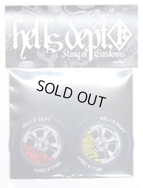 Photo1: HELLS DEPT- STICKERS 【"HELLS WHEELS"】RED&YELLOW (1)