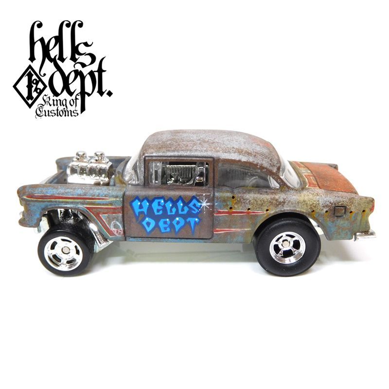 Photo: LOWERED B'STYLE x KATSUNUMA SEISAKUSYO 【'55 CHEVY BEL AIR GASSER (FINISHED PRODUCT)】RUSTED-BLUE/RR