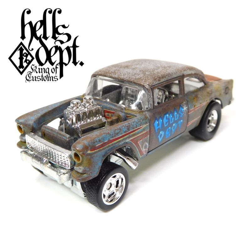 Photo: LOWERED B'STYLE x KATSUNUMA SEISAKUSYO 【'55 CHEVY BEL AIR GASSER (FINISHED PRODUCT)】RUSTED-BLUE/RR