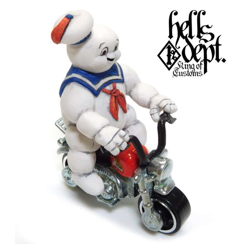 Photo: HELLS DEPT 【MARSHMALLOW MAN FIGURE with HONDA MONKEY (HAND PAINTED)】(RESIN FIGURES)