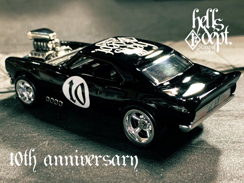 Photo: PRE-ORDER - JDC13 【HELLS DEPT 10th ANNIVERSARY - '67 CAMARO "HELLS 10th" (FINISHED PRODUCT)】 BLACK/RR (EXPECTED SHIP DATE JUN 30, 2020)