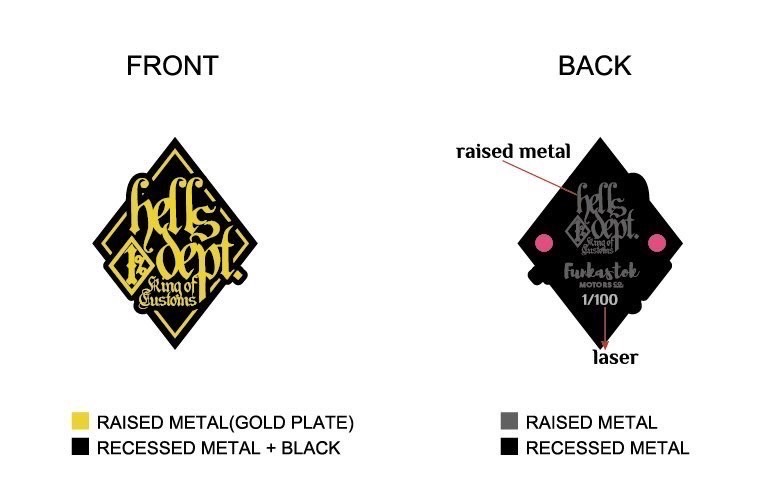 Photo1:  【HELLS DEPT "EXECUTIVE GOLD" PINS】 (1)